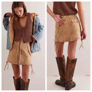 Free People We The Free Sierra Mini Skirt in Chesapeake