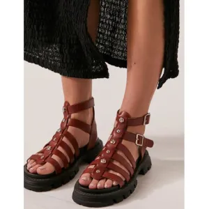 Free People Womens Hadley Hammered Stud Sandals Brown Size 39 US 9