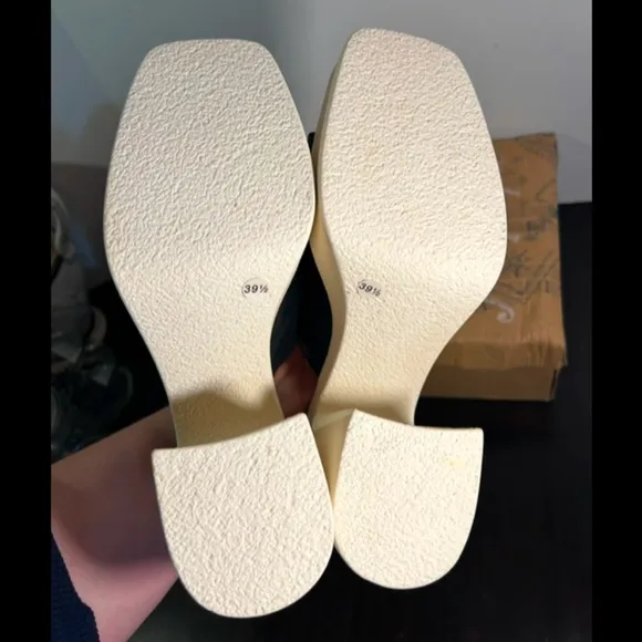 Free People Zoe Platform Leather Slide Sandal Black/White Size EU 39.5/US 9