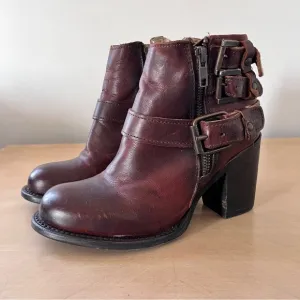 Freebird BOLO Cognac Leather Heeled Ankle Boots Size 5