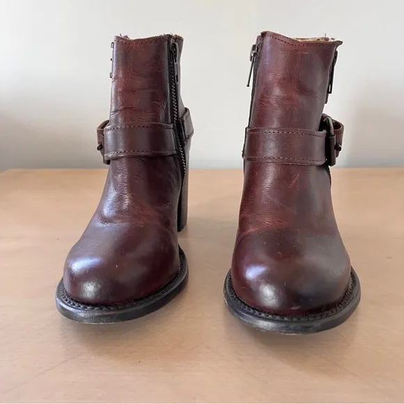 Freebird BOLO Cognac Leather Heeled Ankle Boots Size 5