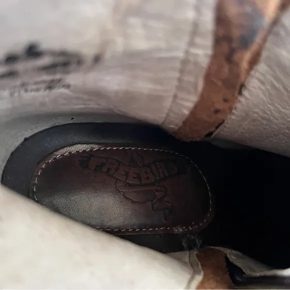Freebird BOLO Cognac Leather Heeled Ankle Boots Size 5