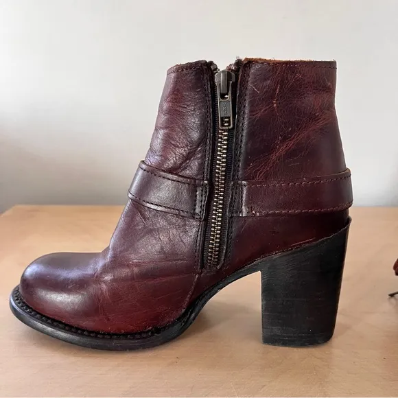 Freebird BOLO Cognac Leather Heeled Ankle Boots Size 5