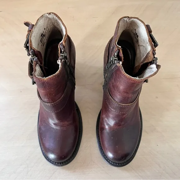 Freebird BOLO Cognac Leather Heeled Ankle Boots Size 5