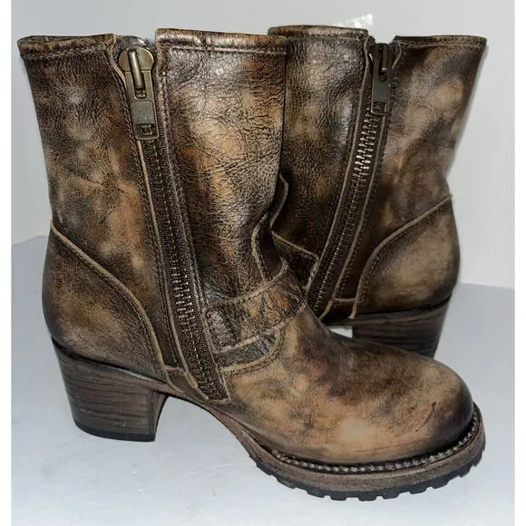 FREEBIRD Carlito Brown Leather Women's Casual Boho‎ Western Mid Ankle Boots Sz 7
