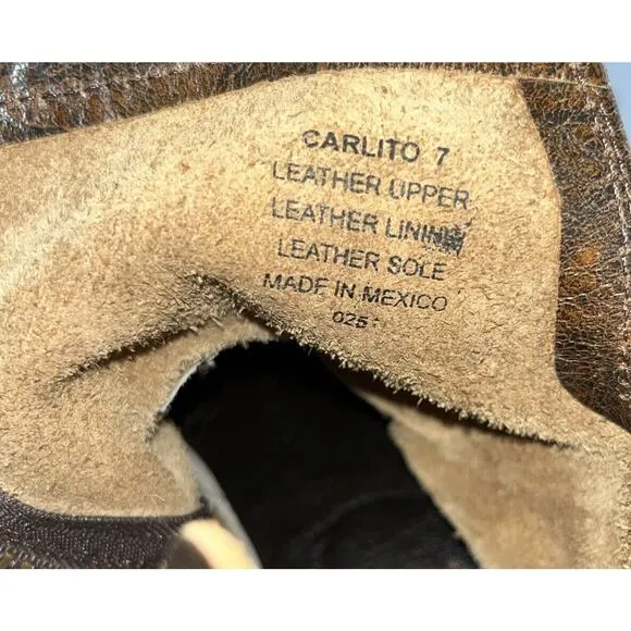 FREEBIRD Carlito Brown Leather Women's Casual Boho‎ Western Mid Ankle Boots Sz 7