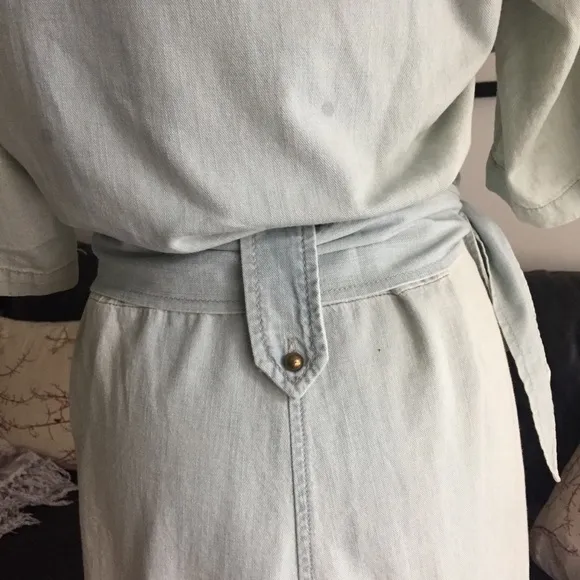 French Connection Light Belted Denim Romper S. 2