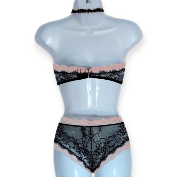 French Maid Role play Unlined Bodysuit Black Devil Red Cream S M