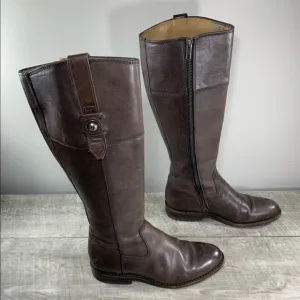 FRYE 76095 Jayden Button Tall Brown Leather Womens Riding Booties Boots Size 6.5