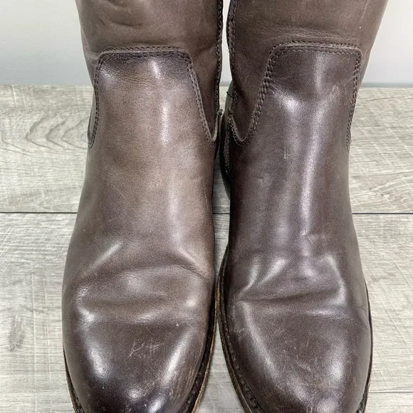 FRYE 76095 Jayden Button Tall Brown Leather Womens Riding Booties Boots Size 6.5