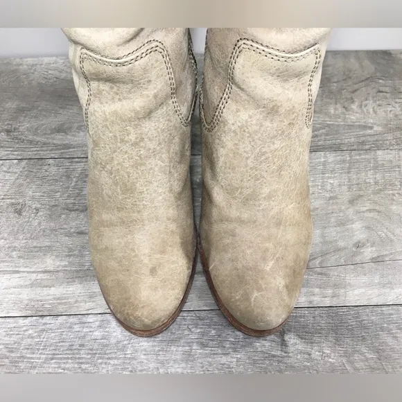 Frye 76982 Patty Artisan Zip Washed Leather Stacked Heel Womens Bootie Boots 7.5
