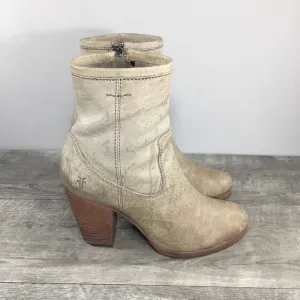 Frye 76982 Patty Artisan Zip Washed Leather Stacked Heel Womens Bootie Boots 7.5