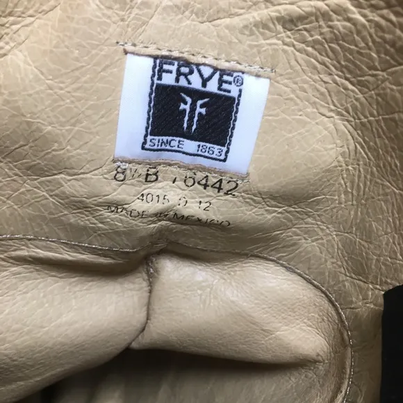 Frye #77442 Melissa Trapunto Brown Leather Riding Biker Womens Boots Size 8.5 B