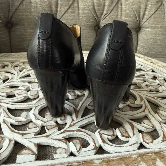 Frye Black Leather Ankle Boots Heels Women’s 9