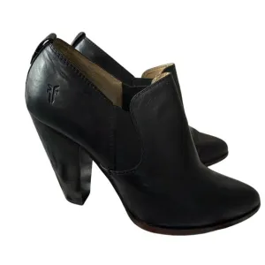 Frye Black Leather Ankle Boots Heels Women’s 9