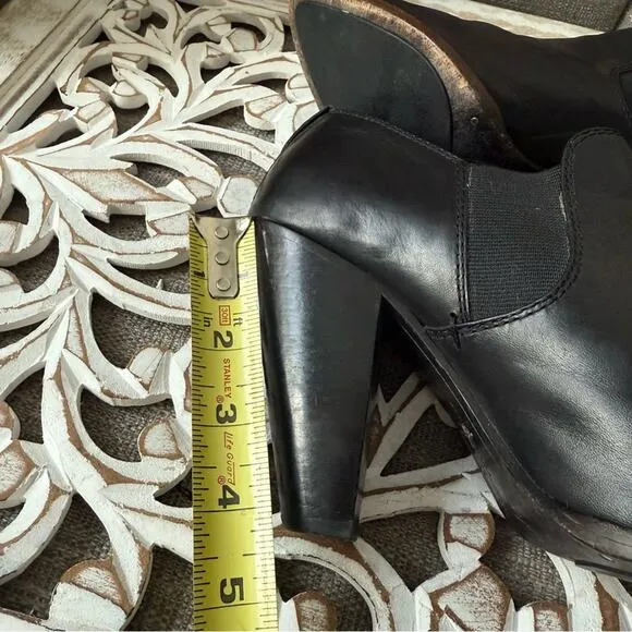 Frye Black Leather Ankle Boots Heels Women’s 9