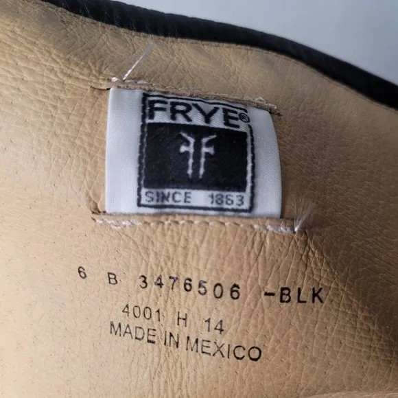Frye Black Leather Tall Harley Boots