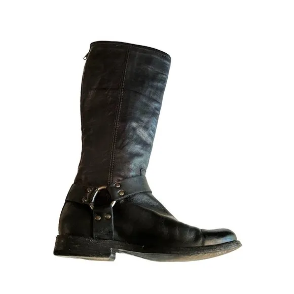 Frye‎ Black Size 7 Biker Style Boots Tall