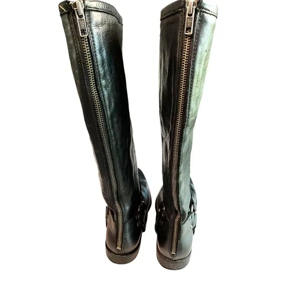 Frye‎ Black Size 7 Biker Style Boots Tall