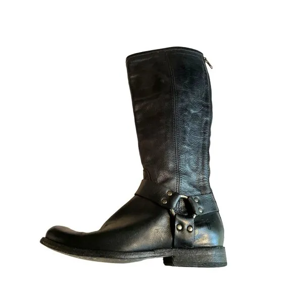 Frye‎ Black Size 7 Biker Style Boots Tall