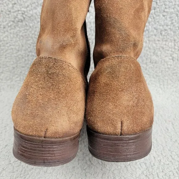 Frye Boots Brown Suede Leather Inside Zip Moto Work Men's Size 12 D Ankle