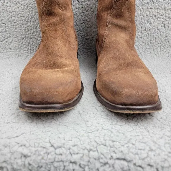 Frye Boots Brown Suede Leather Inside Zip Moto Work Men's Size 12 D Ankle