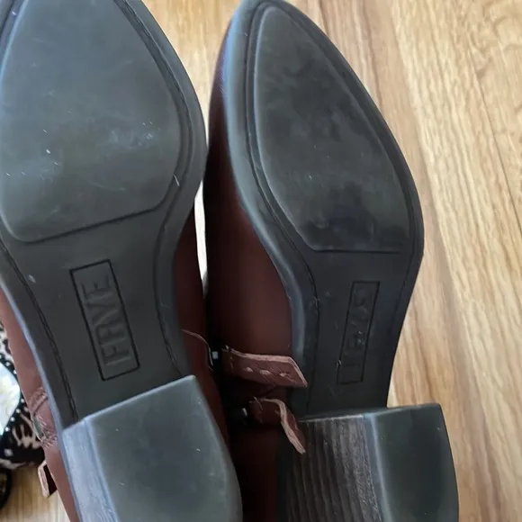 Frye Brown Leather Judith Zip Ankle Boots 7