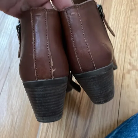 Frye Brown Leather Judith Zip Ankle Boots 7