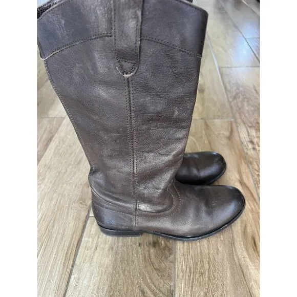 Frye Brown Leather Tall Boots Womens Sz 5.5