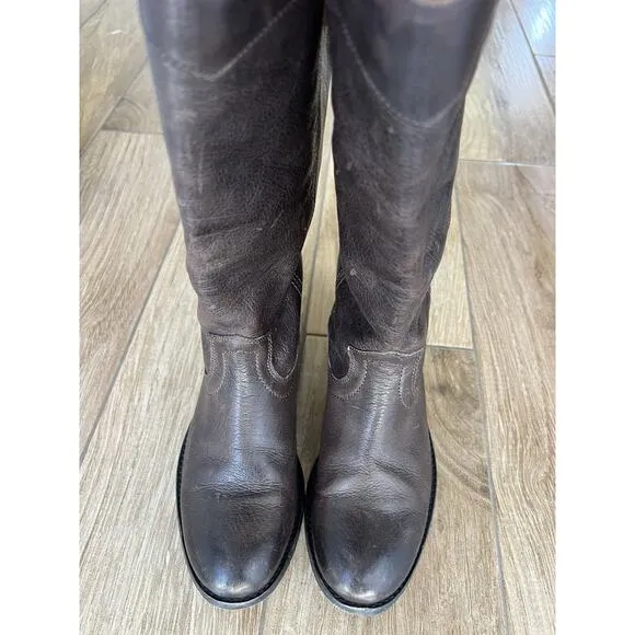 Frye Brown Leather Tall Boots Womens Sz 5.5