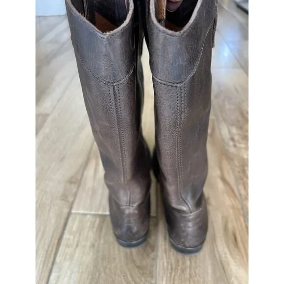 Frye Brown Leather Tall Boots Womens Sz 5.5