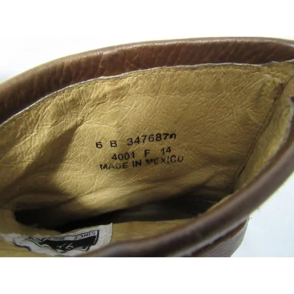Frye Brown Leather Zip Back Phillip Harness Boots Size 6 B EUC