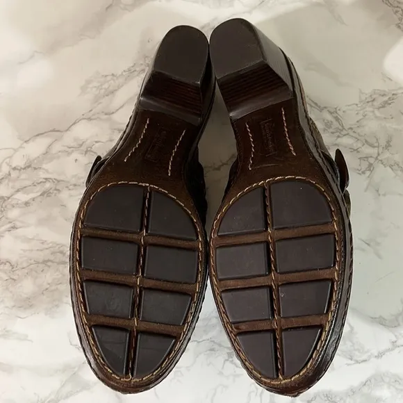 Frye Candice Woven Clog Shoes in Brown 6.5