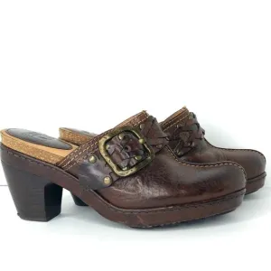 Frye Candice Woven Clog Shoes in Brown 6.5