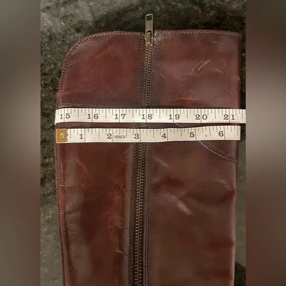 Frye Cognac Riding Boots knee high with side zip | 7.5