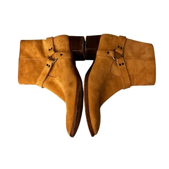 Frye Dara Suede Leather Harness Boots, Women’s Size 10.