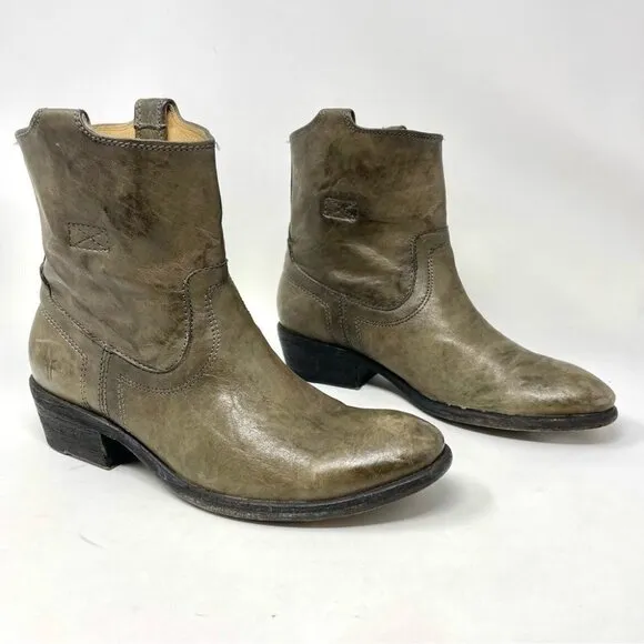 Frye Jaden Roper Western Leather Ankle Boots Size 7.5