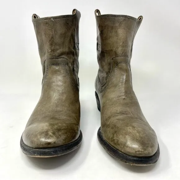 Frye Jaden Roper Western Leather Ankle Boots Size 7.5