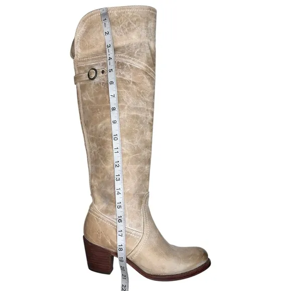 Frye Jane Tall Boots Knee High Taupe SZ 7