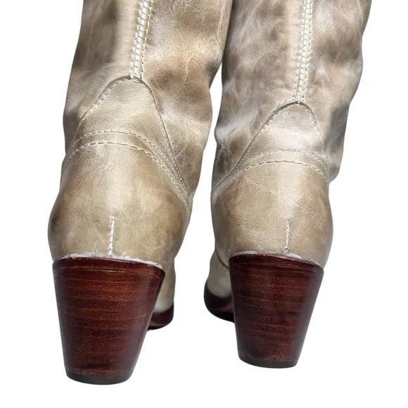 Frye Jane Tall Boots Knee High Taupe SZ 7