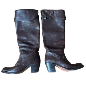 Frye Jane Tall Cuff Leather Boots Size 6 77595