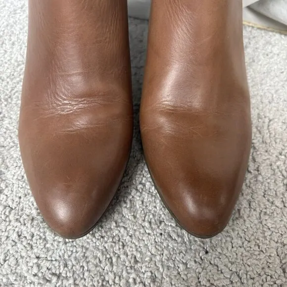 Frye Judith Double Zip Brown Leather Ankle Boots Womens Size 8