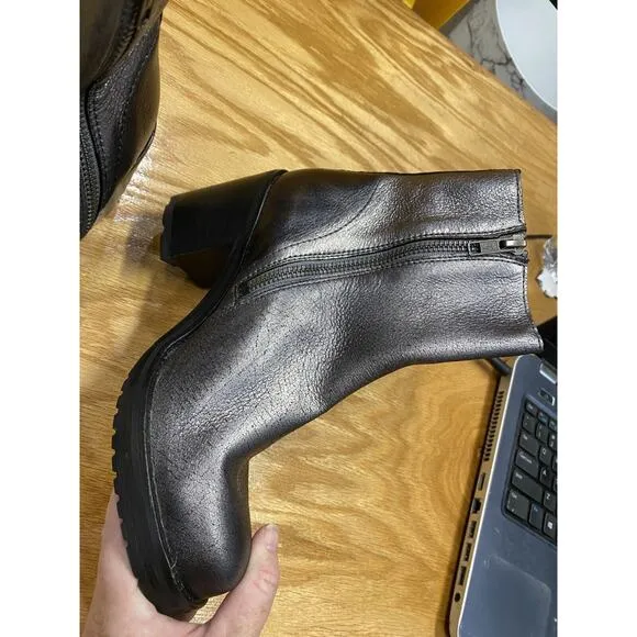 FRYE Karen Inside Ankle Boots Women's 7 B Gray Leather Side Zipper Round Toe S67