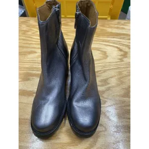 FRYE Karen Inside Ankle Boots Women's 7 B Gray Leather Side Zipper Round Toe S67