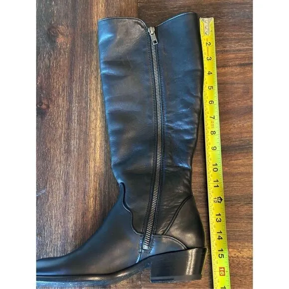Frye leather Carson Piping tall ladies black boot