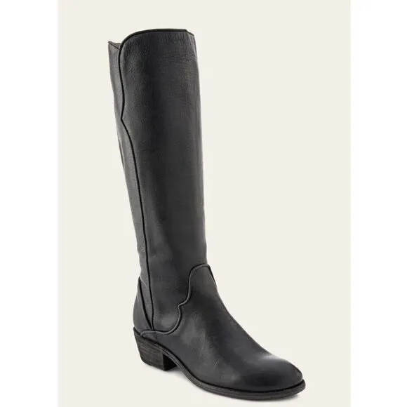 Frye leather Carson Piping tall ladies black boot