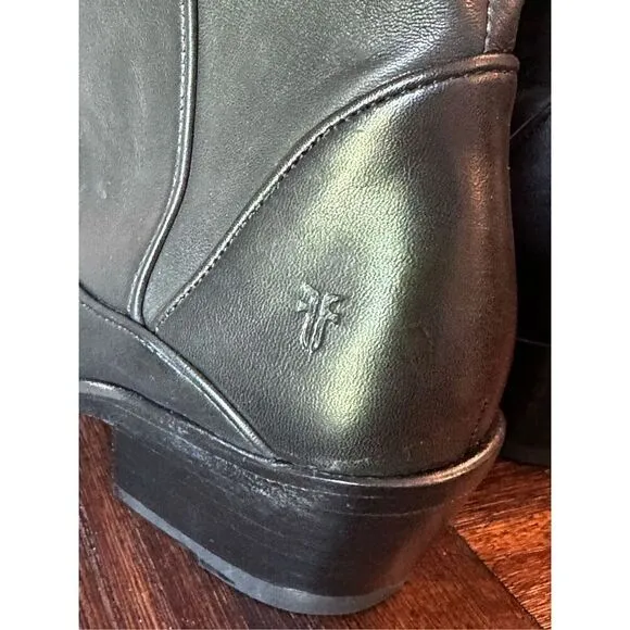 Frye leather Carson Piping tall ladies black boot
