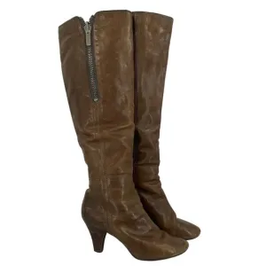 Frye Leather Dannika Piping Zip Tall Riding Boots Size 8.5