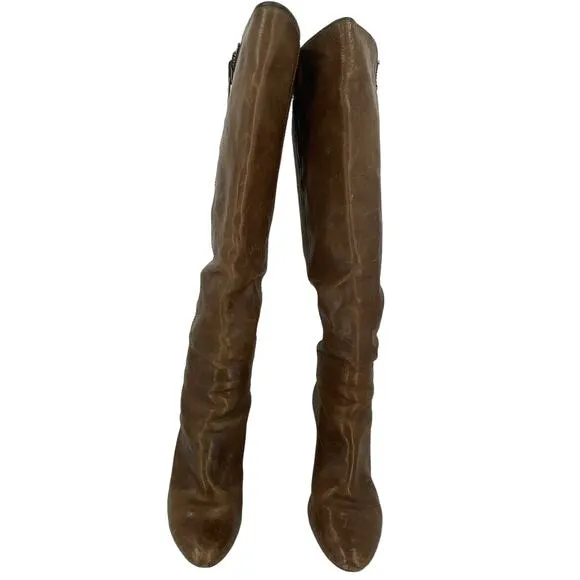 Frye Leather Dannika Piping Zip Tall Riding Boots Size 8.5