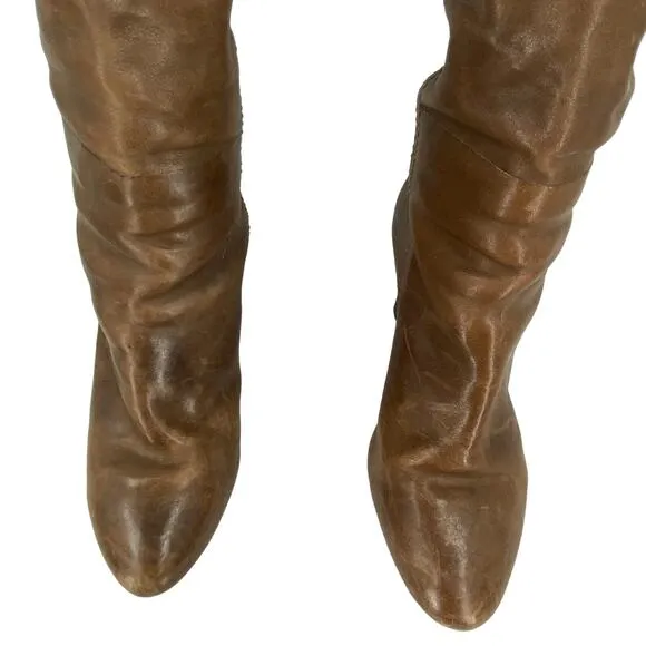 Frye Leather Dannika Piping Zip Tall Riding Boots Size 8.5